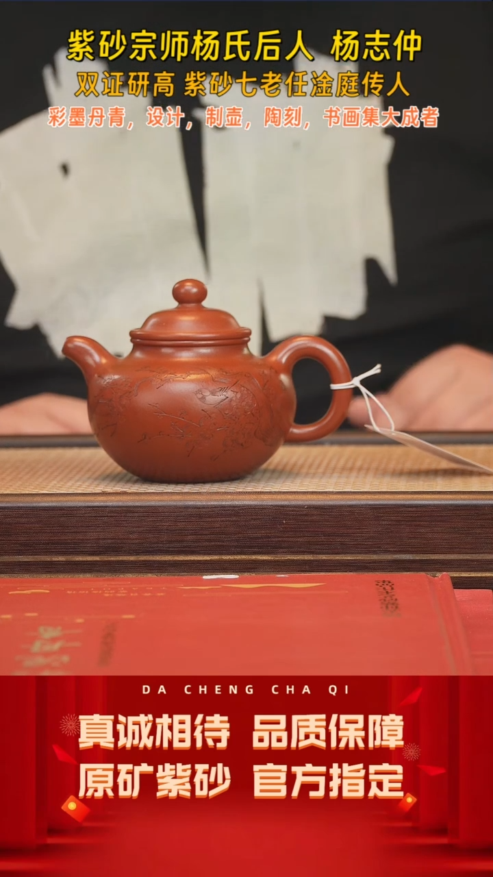 紫砂茶壶28号 杨志仲 杨氏大红袍300cc在右