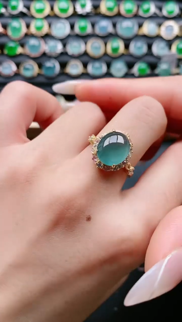 【闪购商品】翡翠戒指银S925镶嵌11111