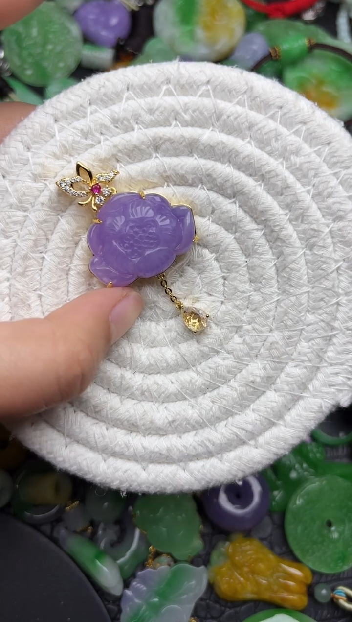 颈饰未镶嵌翡翠缅甸翡翠吊坠