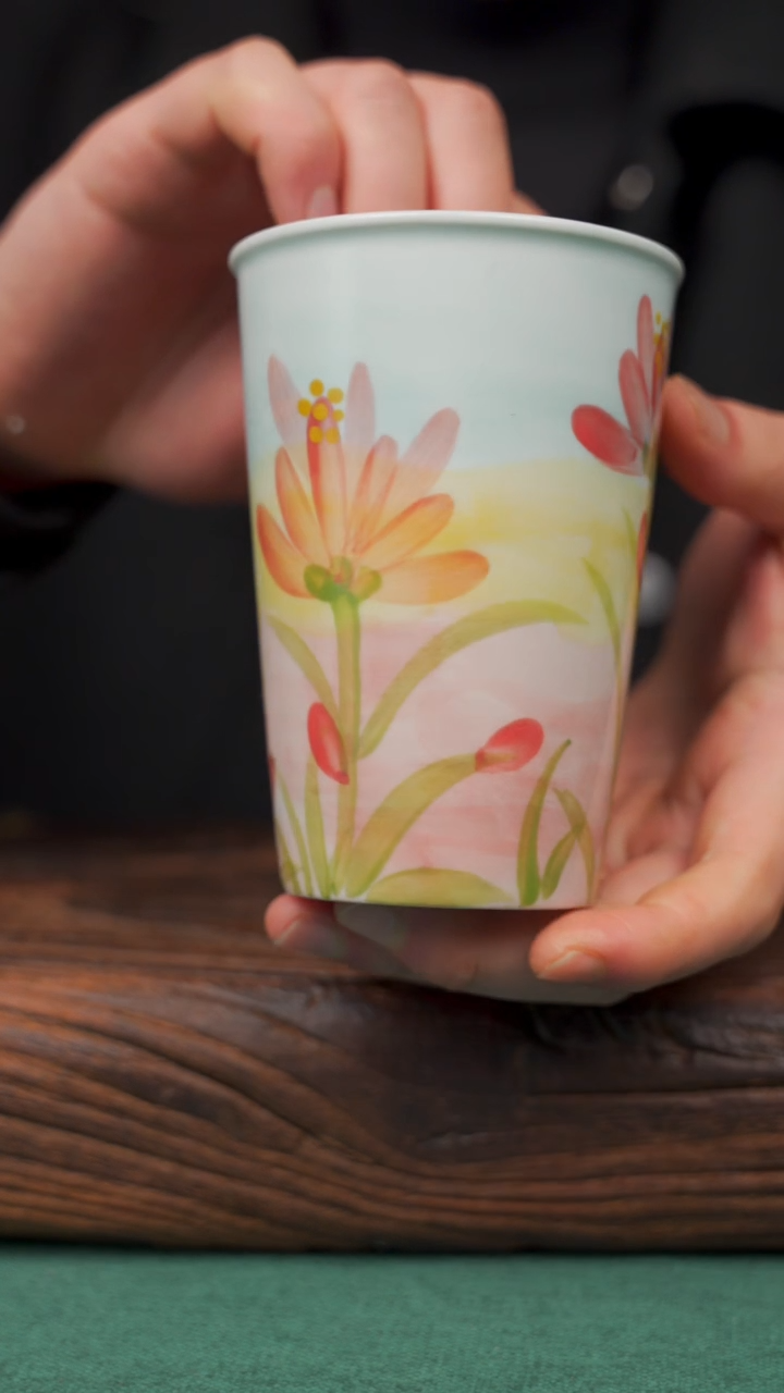 【闪购商品】瓷片43寻一缕瓷香杯釉下手工手绘瓷器