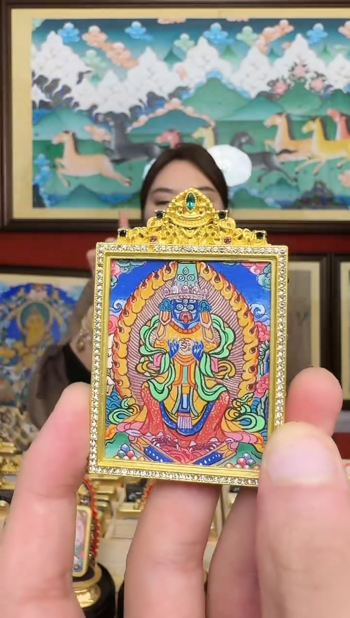 吊坠扎老师-热贡纯手绘周毛