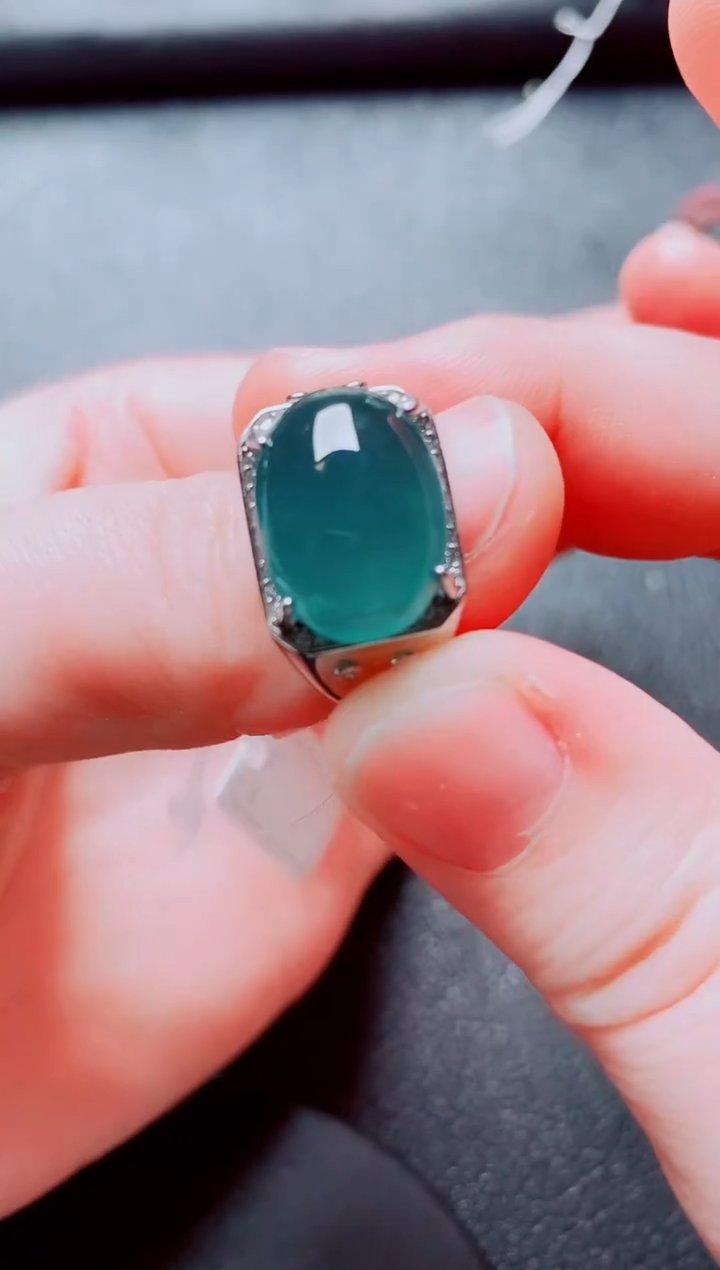 银S925镶嵌戒指翡翠111