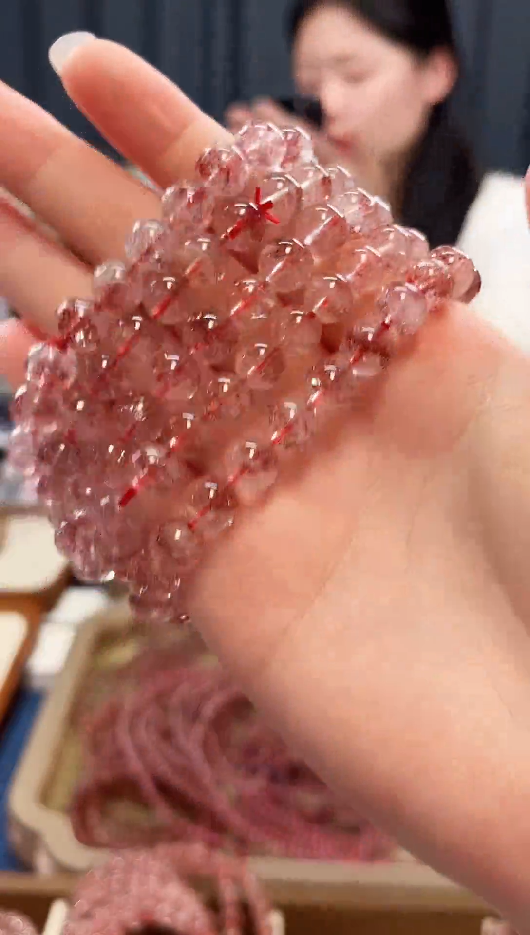 未镶嵌手串水晶金草莓超七单圈手串8mm【多样性发一】