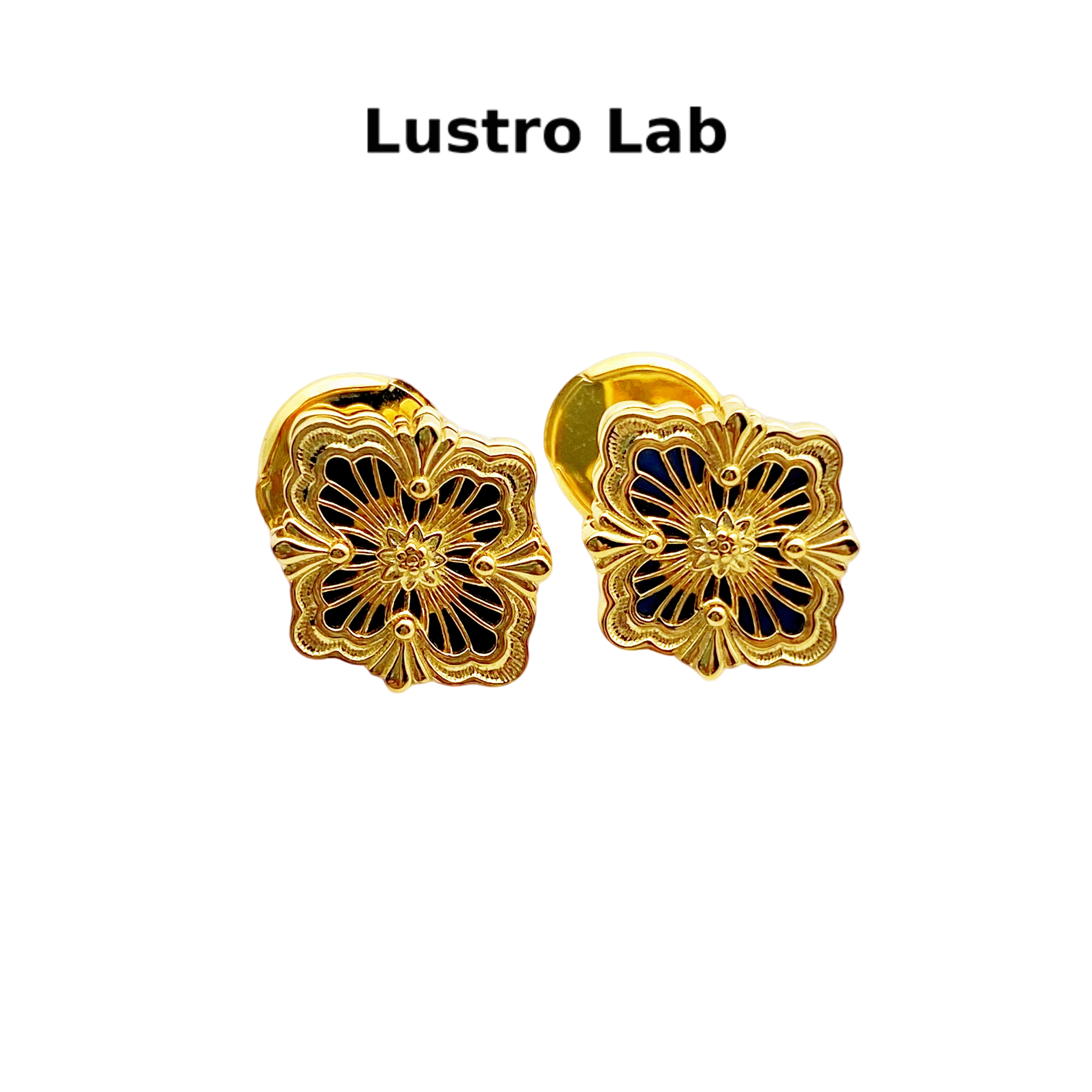 925银合成锆石耳饰 银饰耳钉复古宫廷窗花旗袍中式新中式气质轻奢