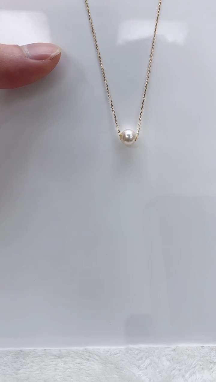 【闪购商品】海水珍珠吊坠(赠链)18K金镶嵌海水珍珠吊坠