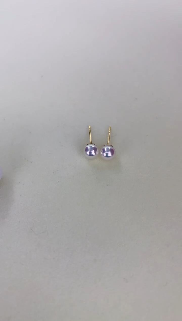 18K金镶嵌海水珍珠DA GD001 5-6 耳钉