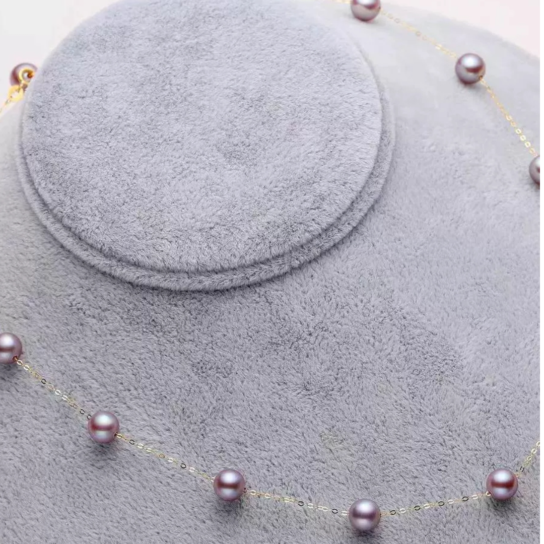 【紫珠满天星】淡水气质高贵珍珠满天星项链5-6mm18K金