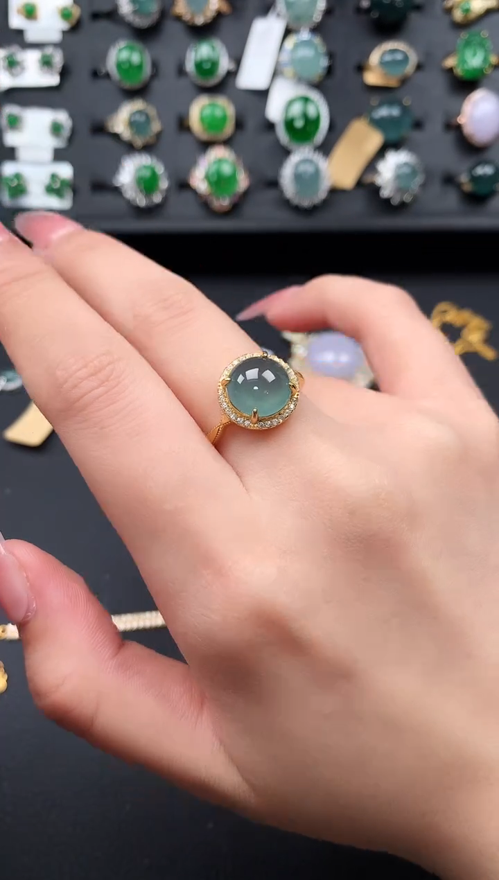 【闪购商品】翡翠戒指银S925镶嵌65141