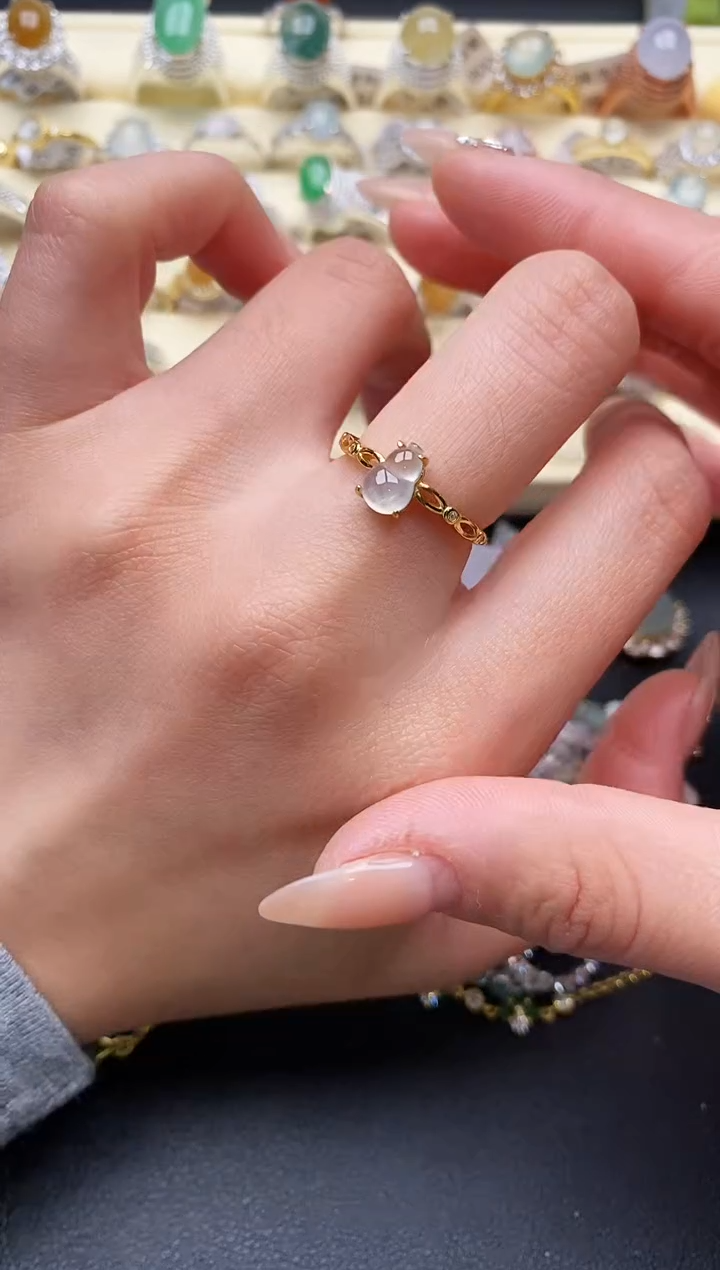 【闪购商品】翡翠戒指银S925镶嵌2222222+6