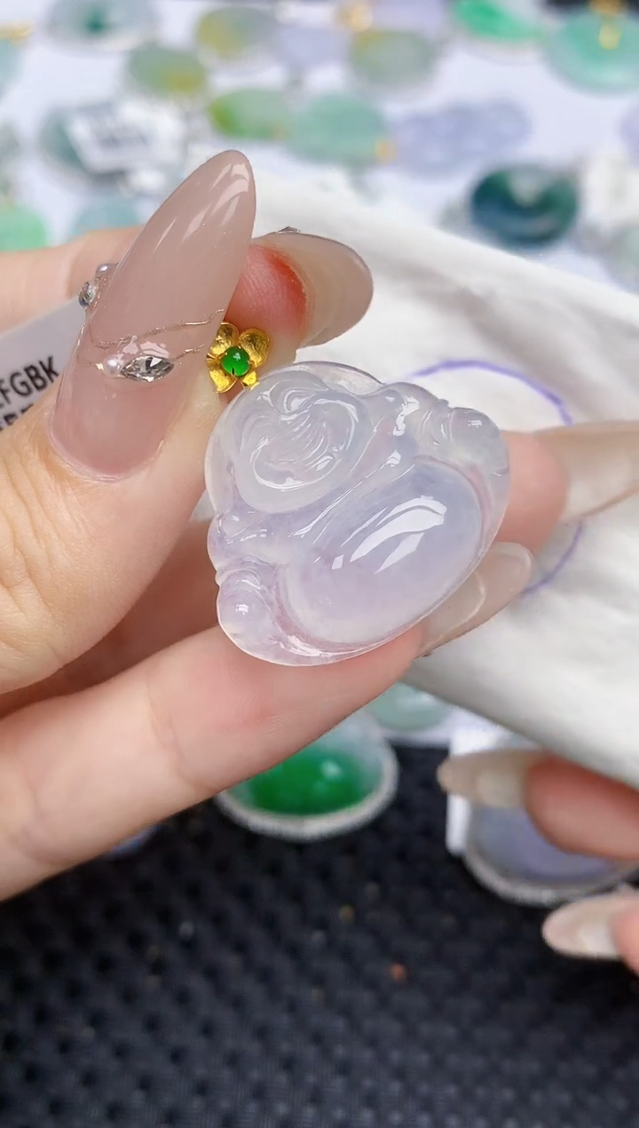 颈饰18K金镶嵌翡翠242   天然翡翠A货  百元以上9米证书费自理