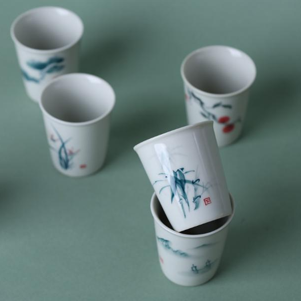 何白 柴烧直筒六小杯 ST-T0049