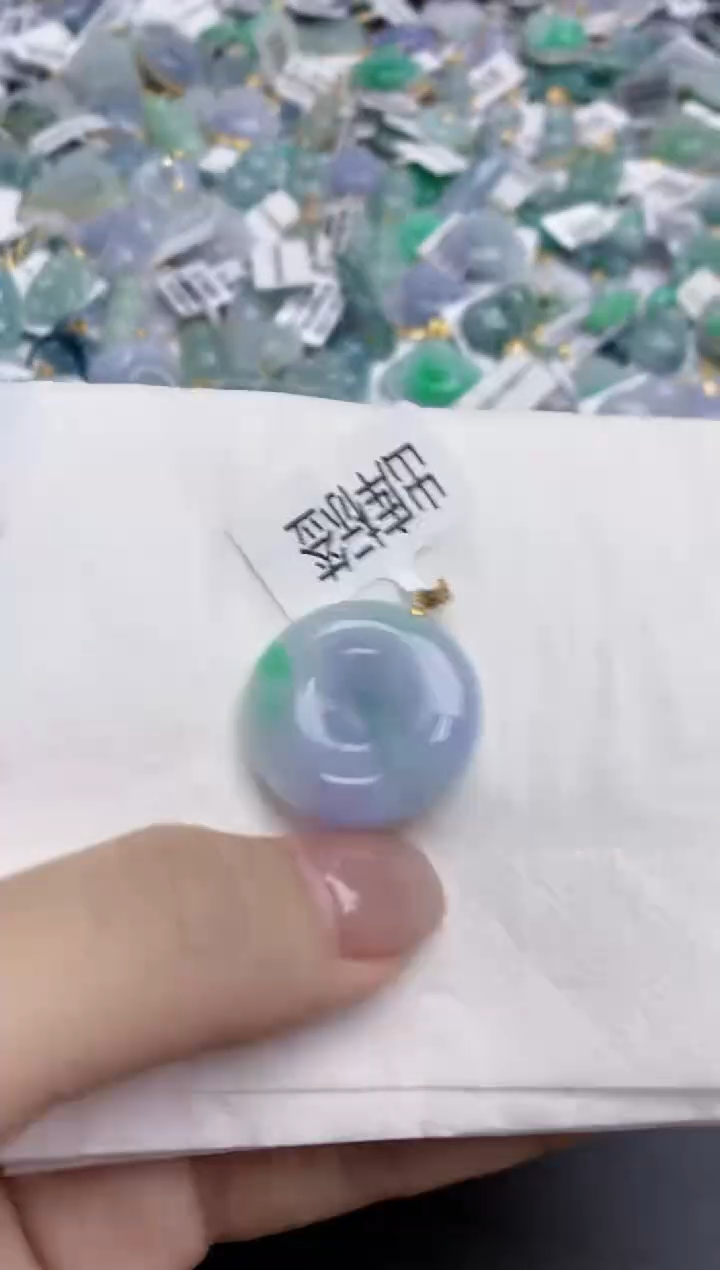 【闪购商品】翡翠颈饰18K金镶嵌天然缅甸翡翠A货