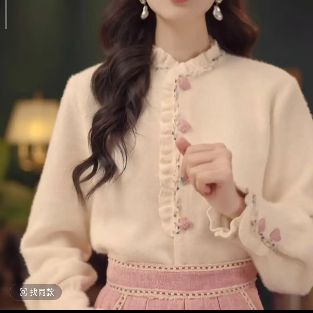 南瓜雪芭 港风复古款衬衫设计感衬衣女