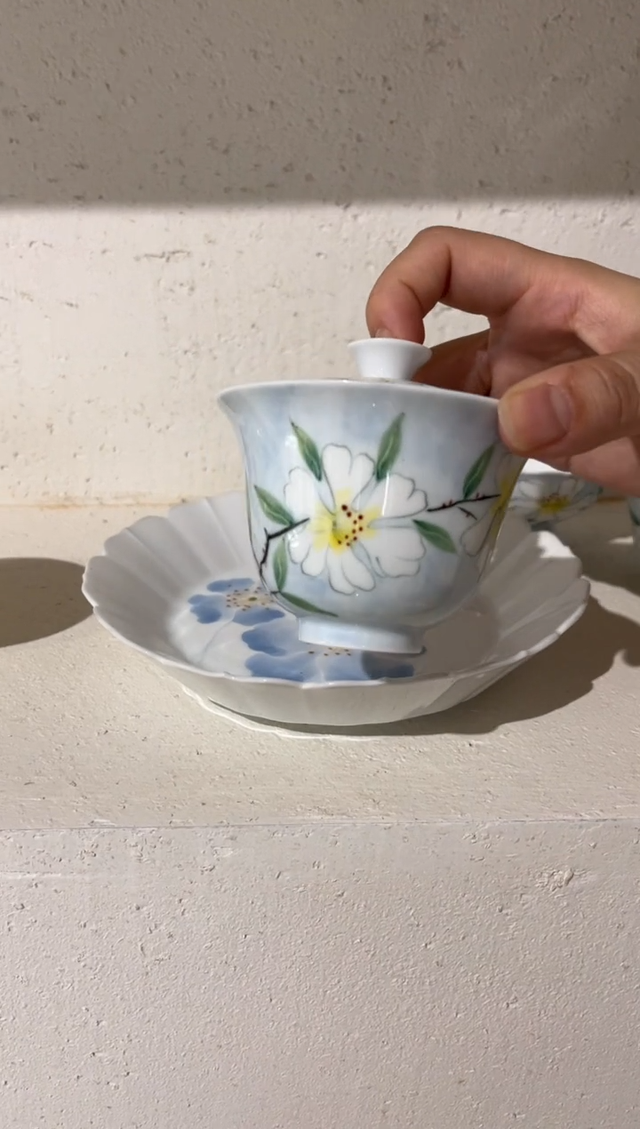 【闪购商品】玉泥-清蓝花境-华初盖碗