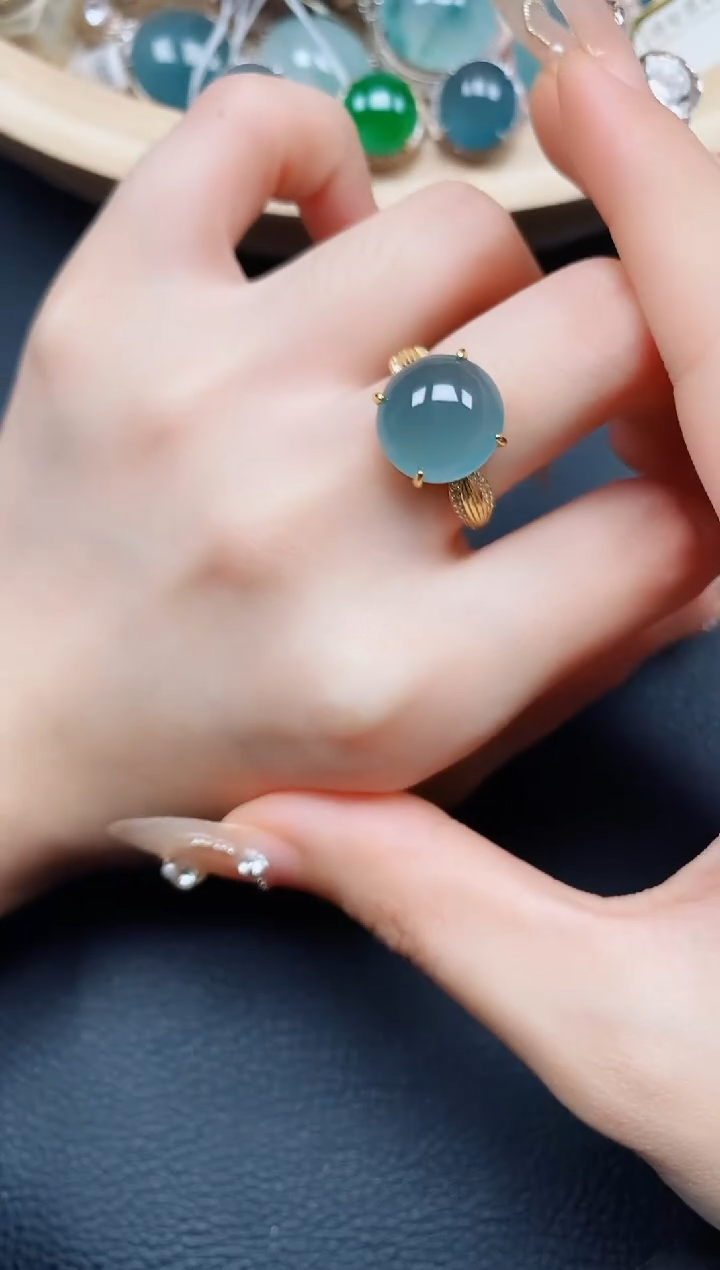 【闪购商品】翡翠戒指银S925镶嵌翡翠