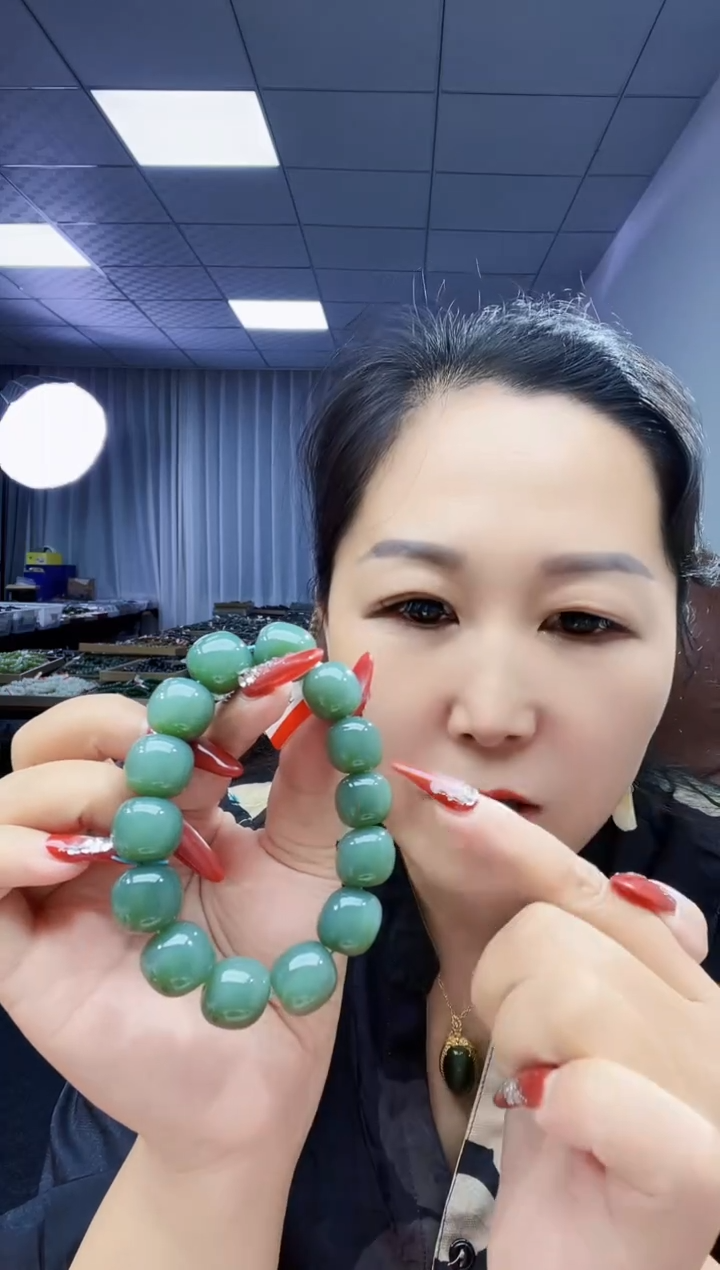 手串未镶嵌和田玉纯天然和田新疆2014阿莫尔且末蓝16