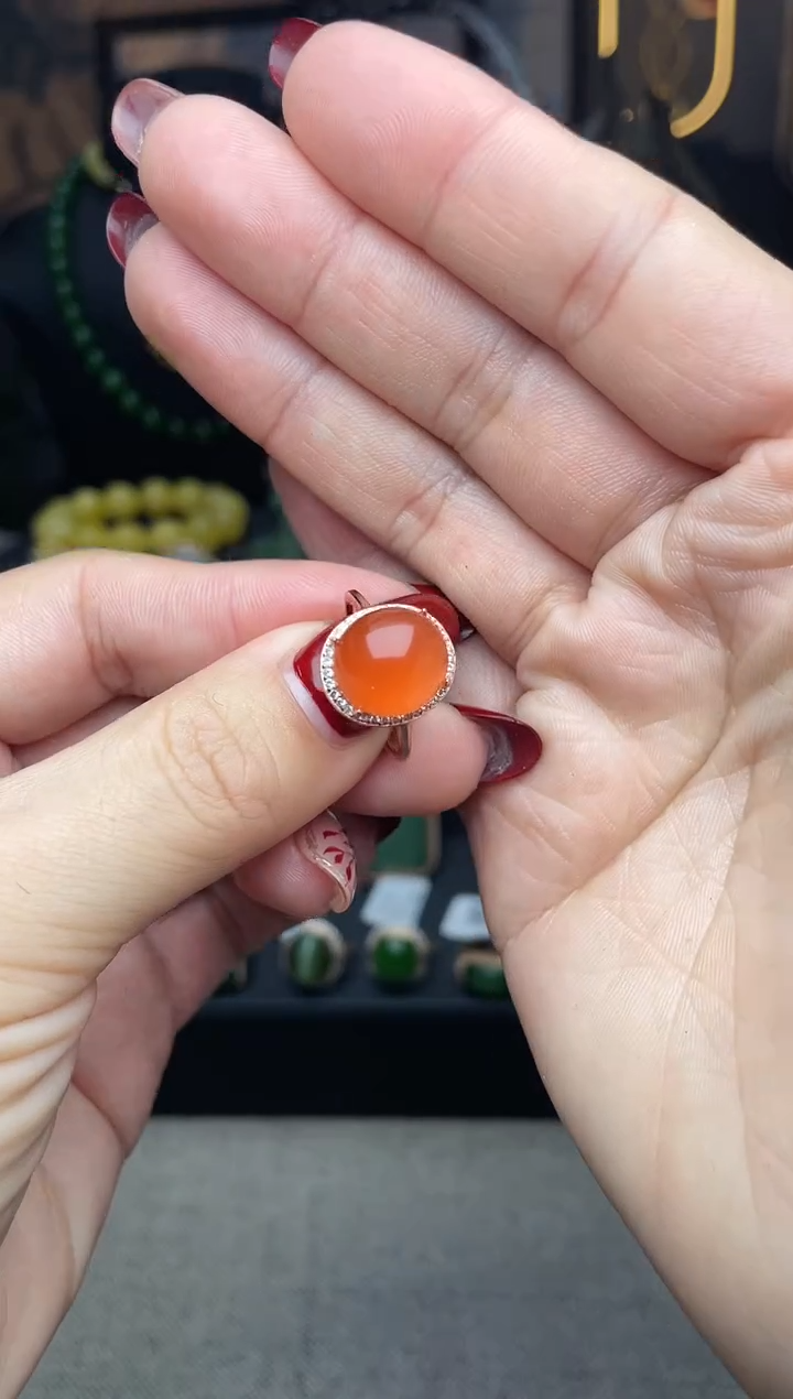 【闪购商品】南红玛瑙戒指银S925镶嵌戒指