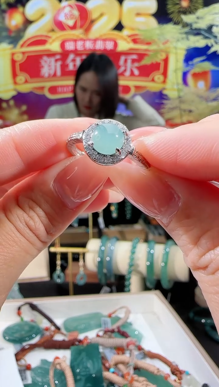 【闪购商品】翡翠戒指合金蛋面戒指多样性发一