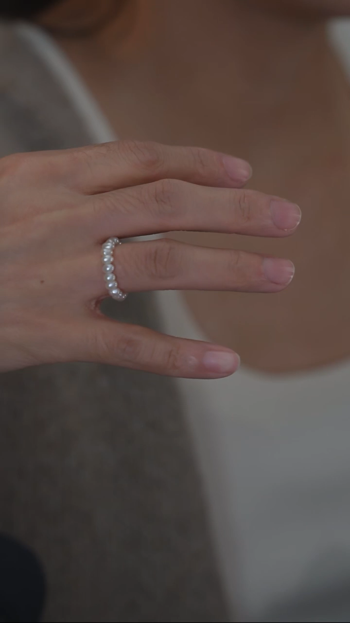 未镶嵌戒指淡水珍珠小珍珠戒指一枚