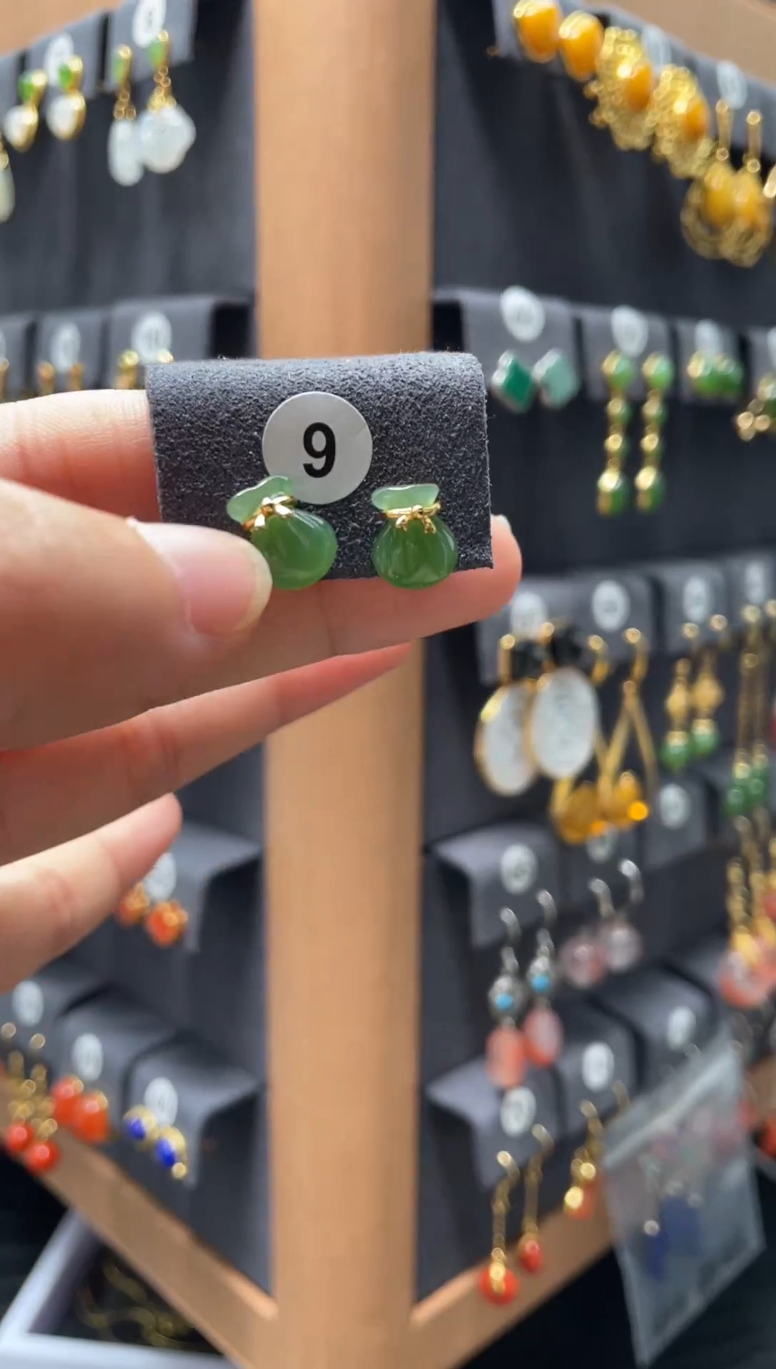 【闪购商品】和田玉耳饰银S925镶嵌009