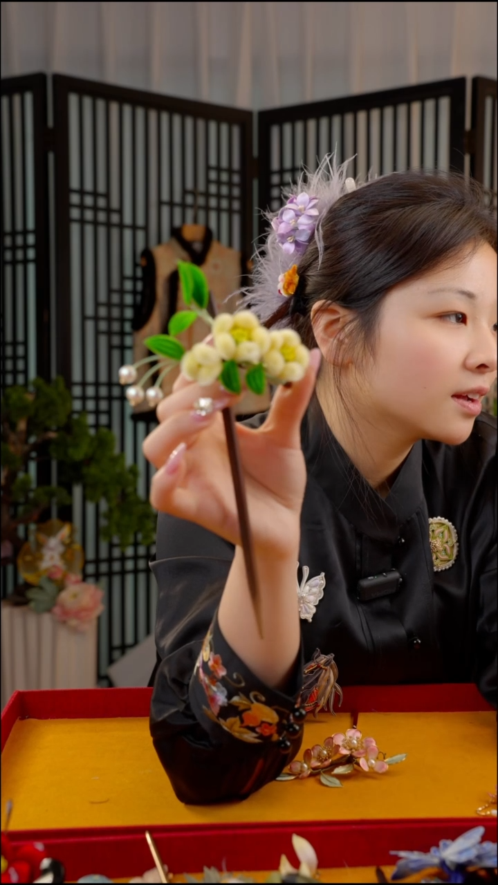 刺绣非遗苏绣绒花