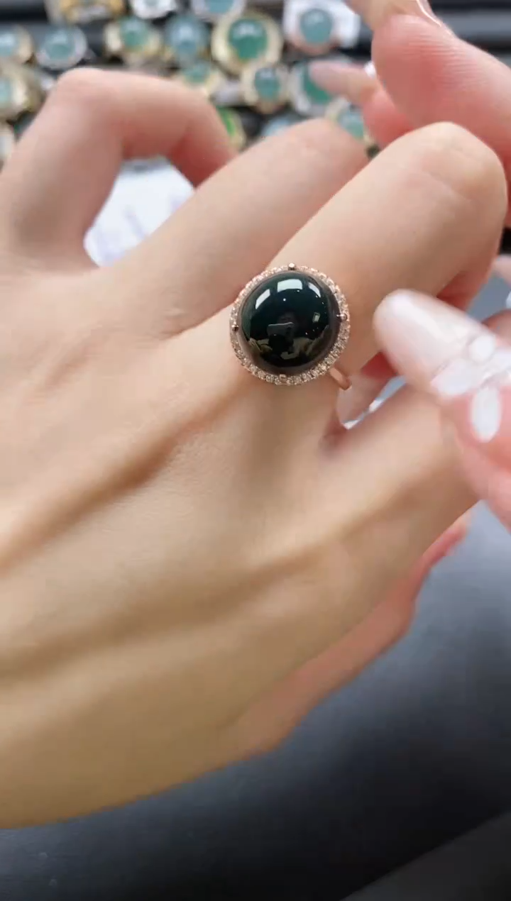 【闪购商品】翡翠戒指银S925镶嵌51151