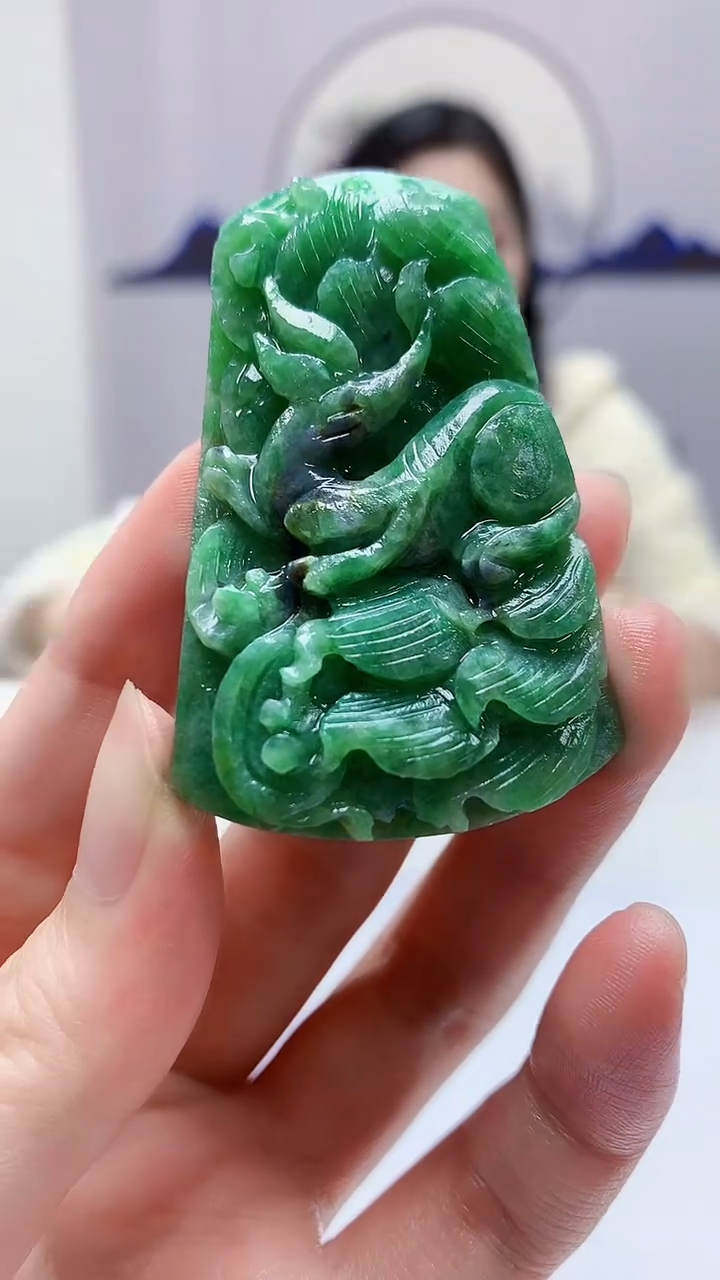 【闪购商品】定制翡翠未镶嵌0405zm-毛货挂件31九尾