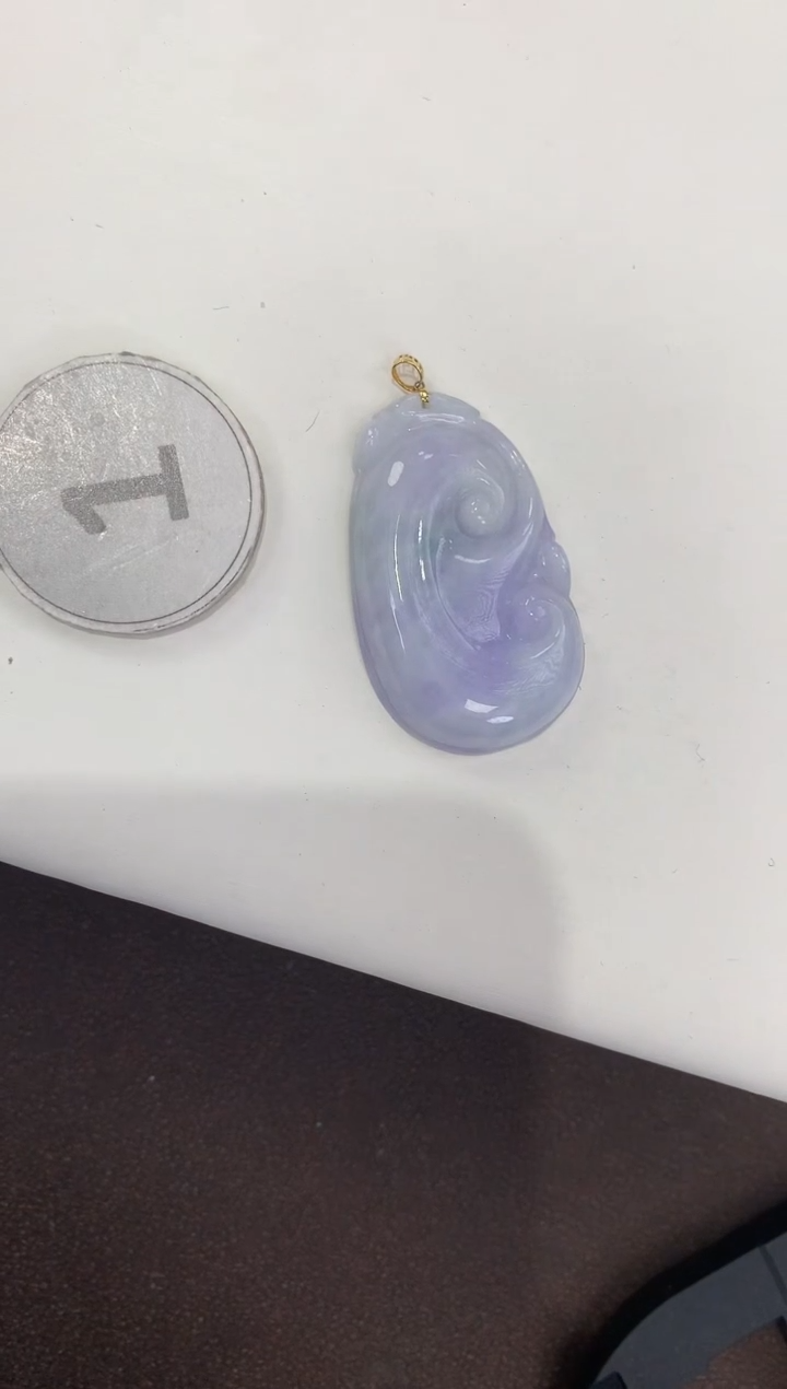 颈饰18K金镶嵌翡翠天然缅甸A货翡翠