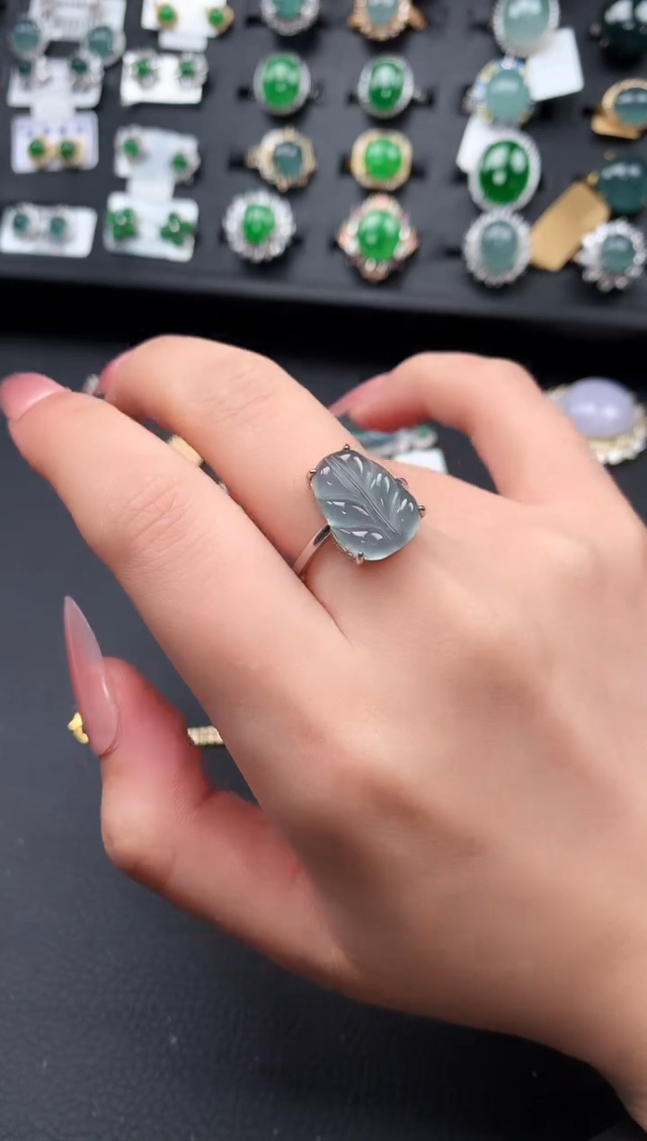 【闪购商品】翡翠戒指银S925镶嵌653141