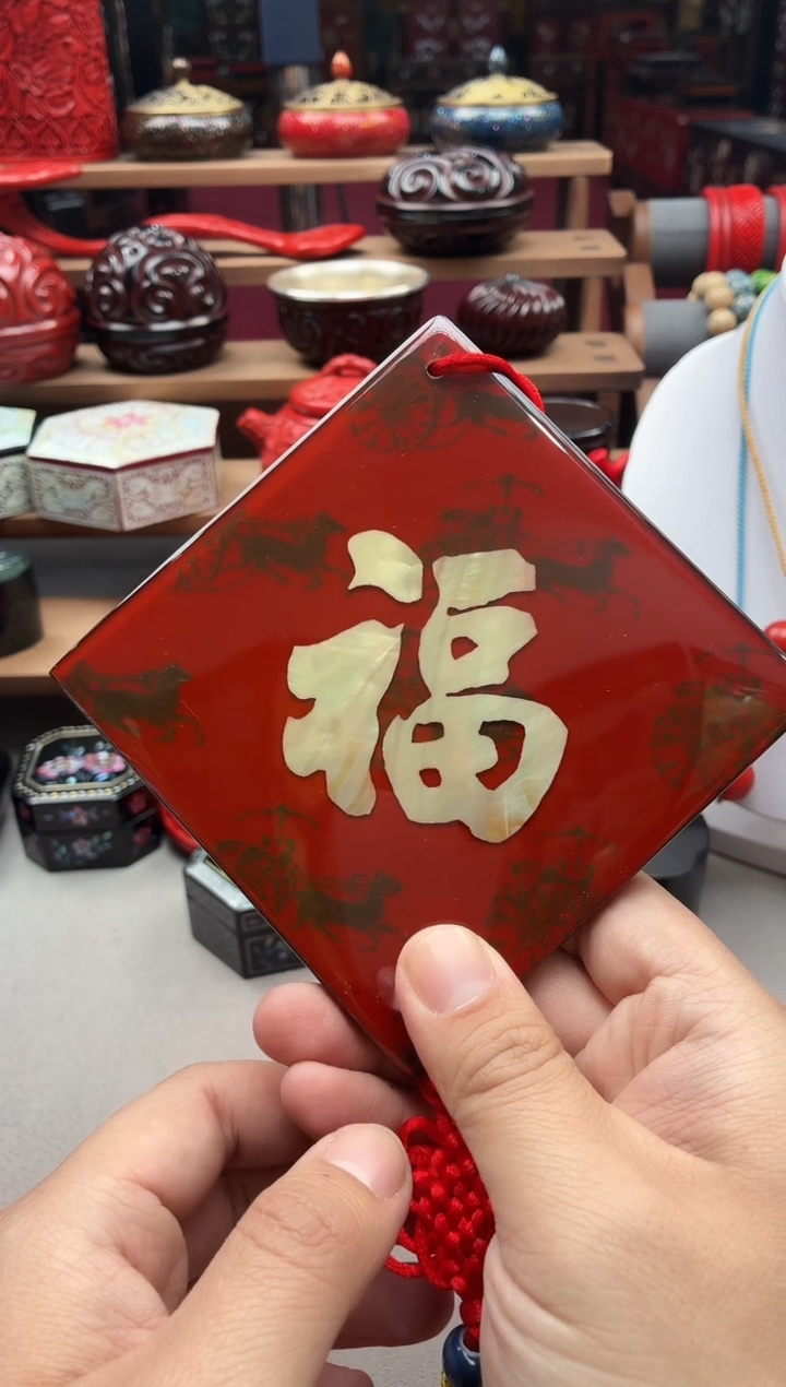 扬州漆器平磨福字中国结