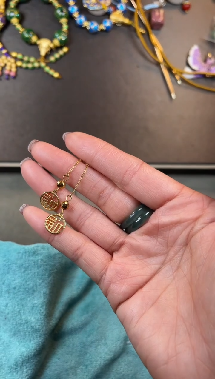【闪购商品】福珐琅景泰蓝耳线