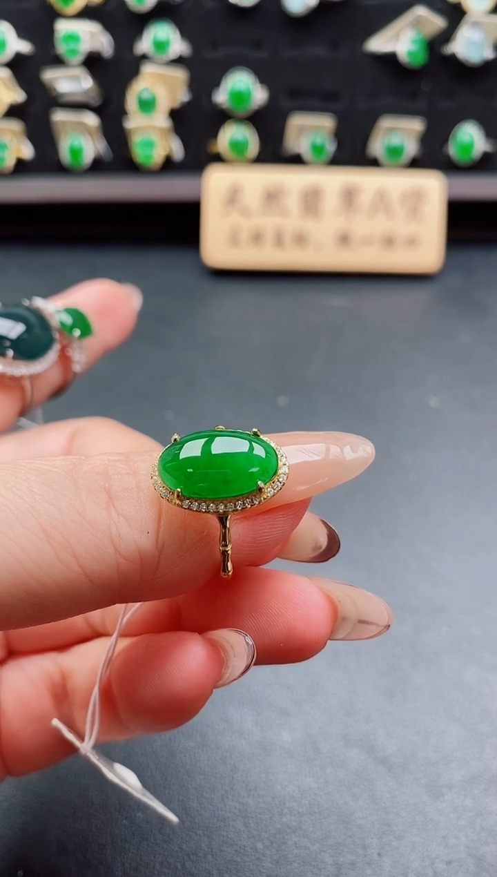 银S925镶嵌戒指翡翠1212