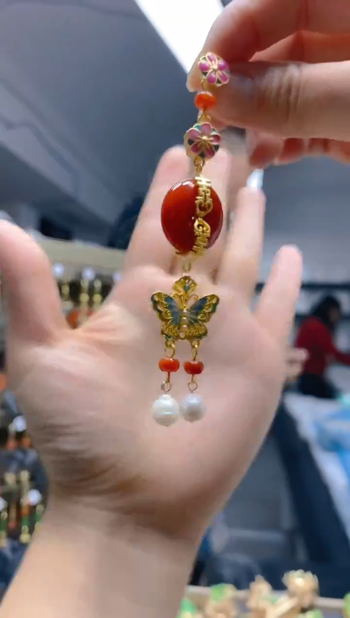 【闪购商品】翡翠耳饰合金0248翡翠压襟