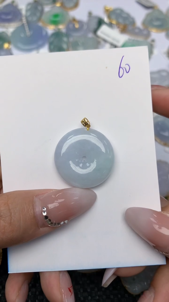 【闪购商品】翡翠颈饰18K金镶嵌天然翡翠A货