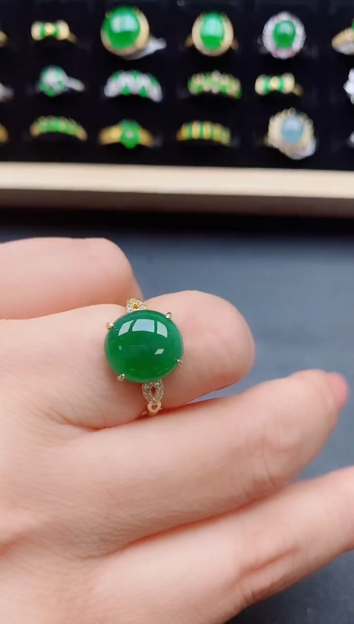 【闪购商品】翡翠戒指银S925镶嵌1321