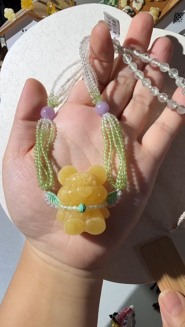 【闪购商品】蜜蜡项链未镶嵌蜜蜡小熊项链