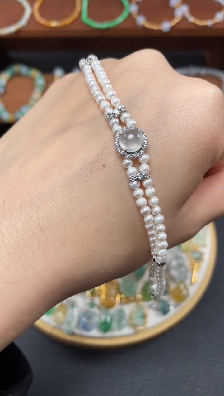 【闪购商品】翡翠套链银S925镶嵌一个  JK678