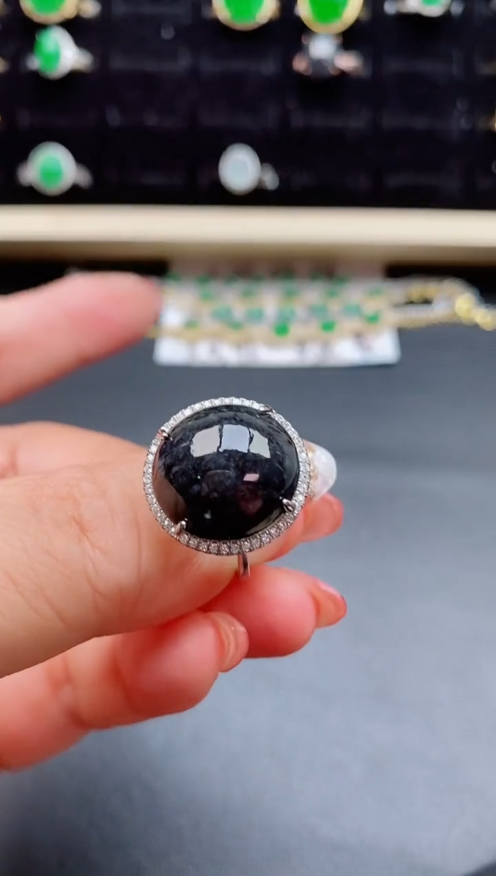 【闪购商品】翡翠戒指银S925镶嵌08580