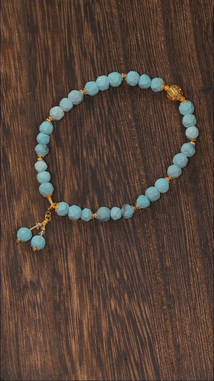 【闪购商品】绿松石手链18K金镶嵌1