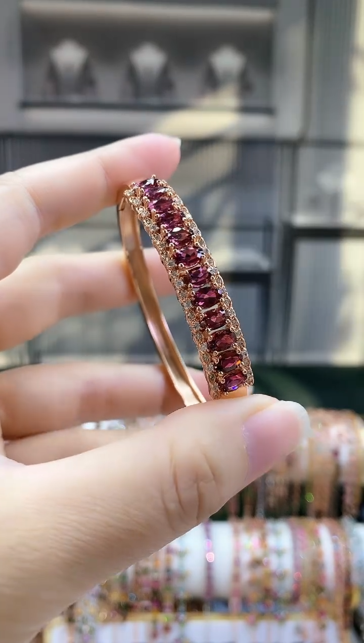 银S925镶嵌手镯碧玺6666666666