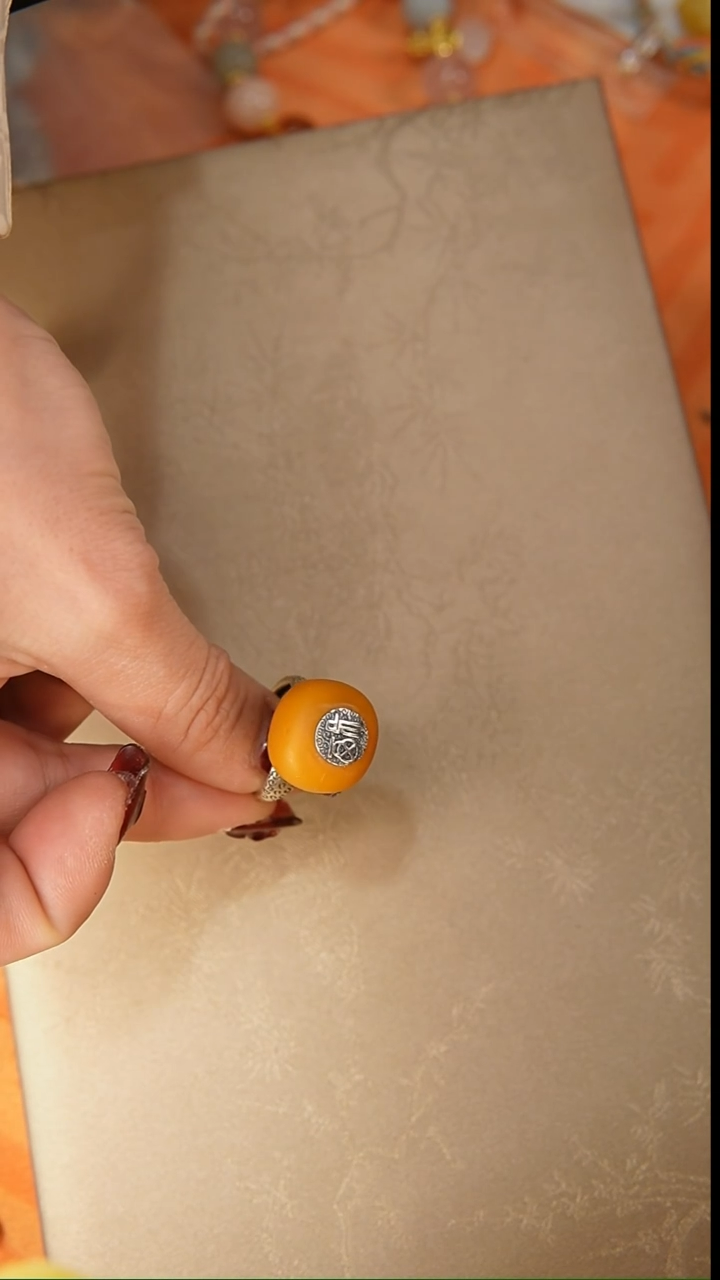 【闪购商品】琥珀戒指银S925镶嵌戒指