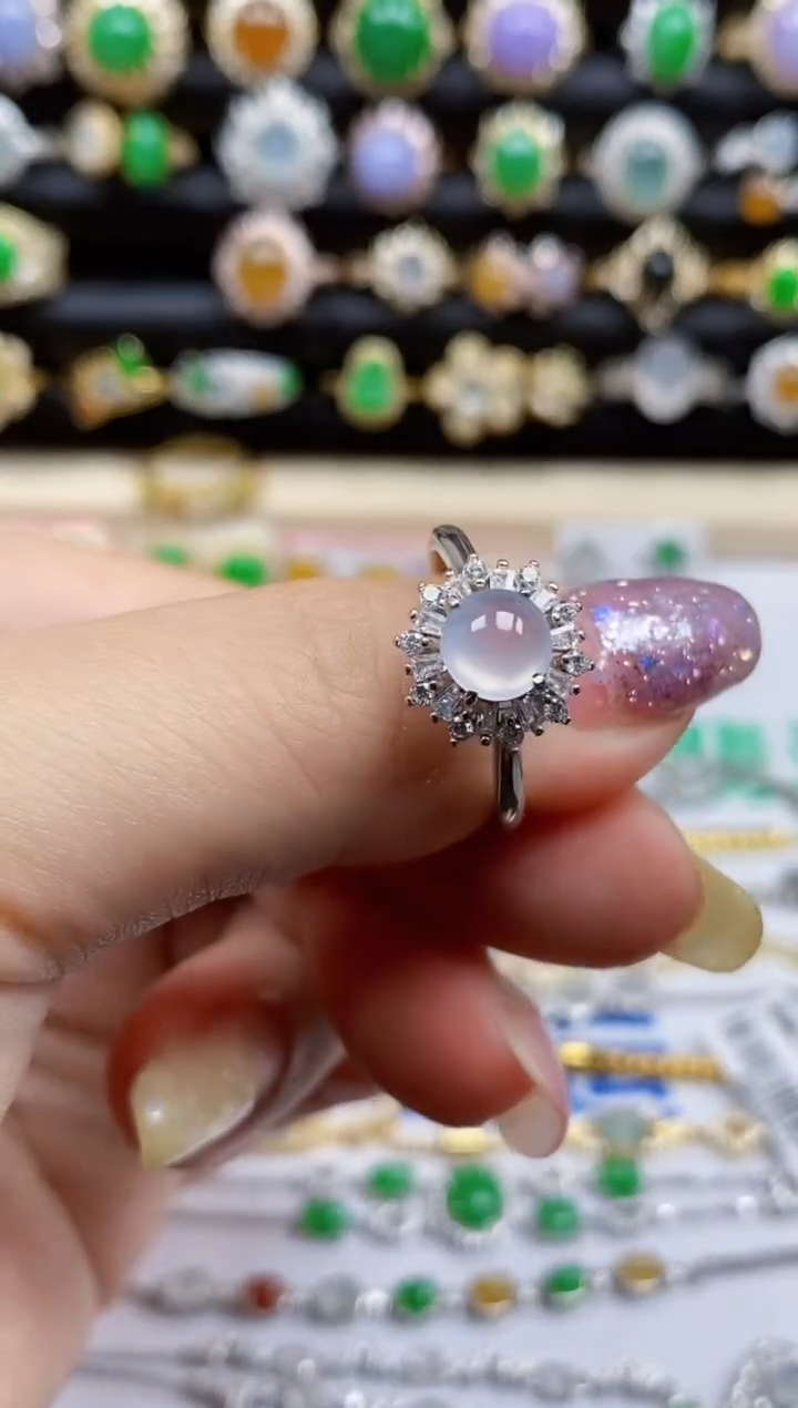 银S925镶嵌戒指翡翠1146