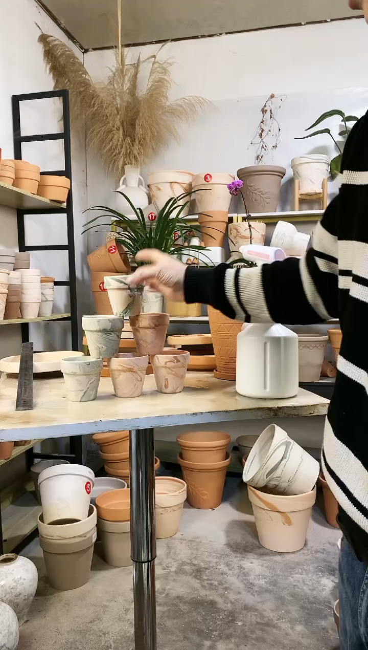 【闪购商品】红陶8*8陶盆双色组合 6盆无托