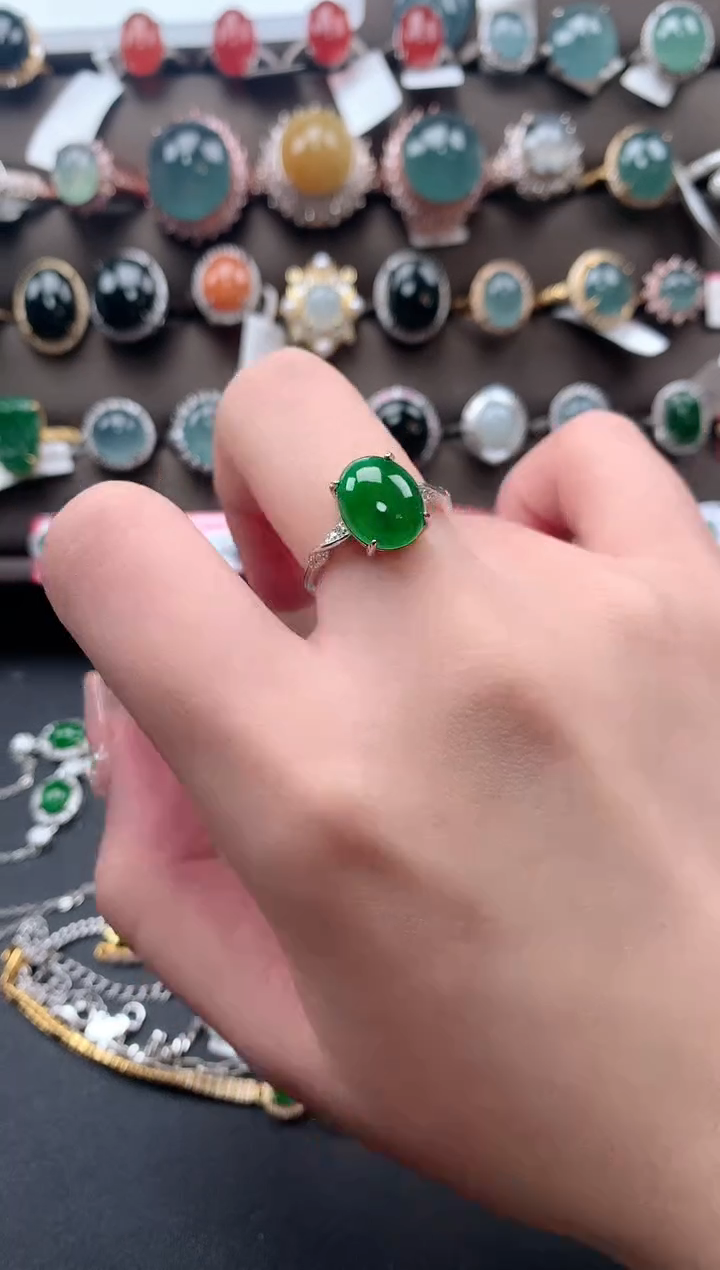 【闪购商品】翡翠戒指银S925镶嵌51541
