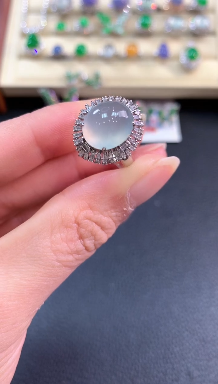 【闪购商品】翡翠戒指18K金镶嵌b122不退换