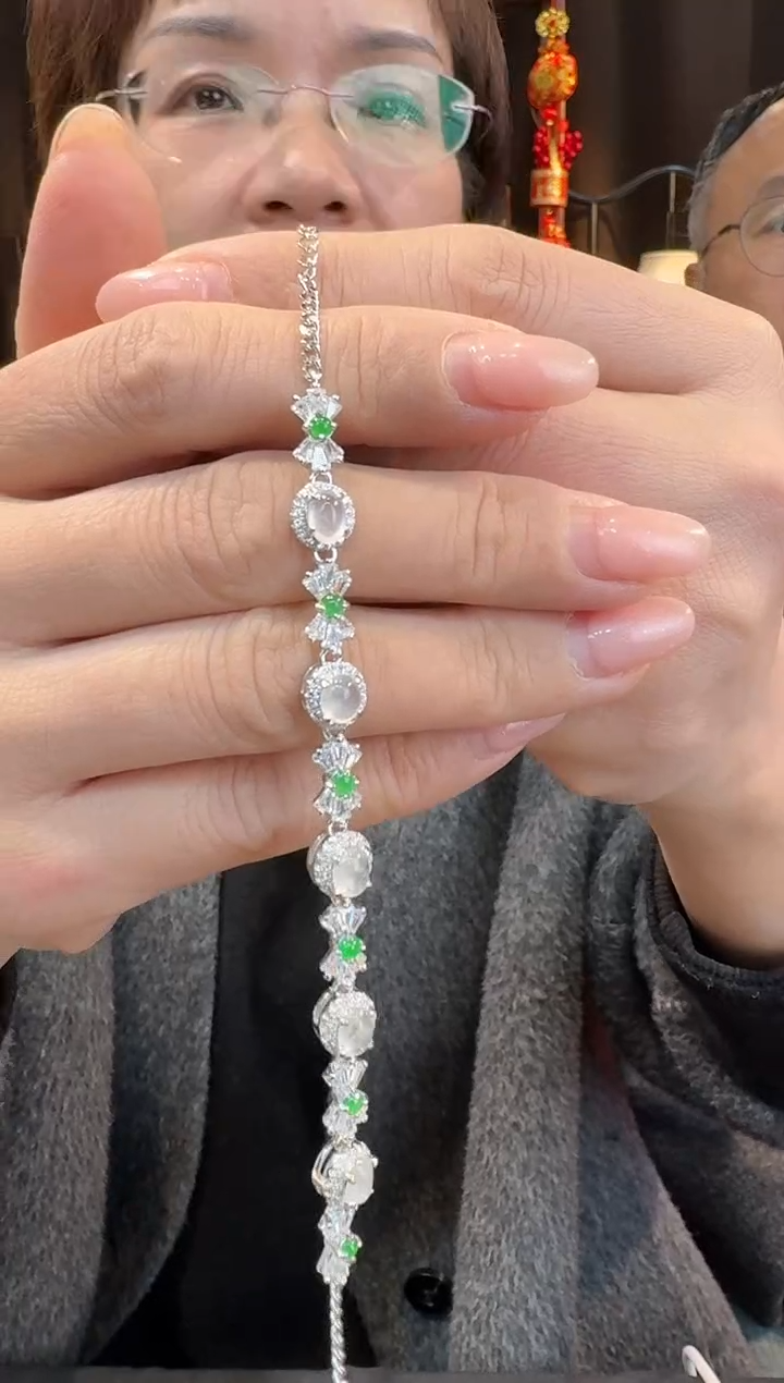 【闪购商品】翡翠手链银S925镶嵌手链