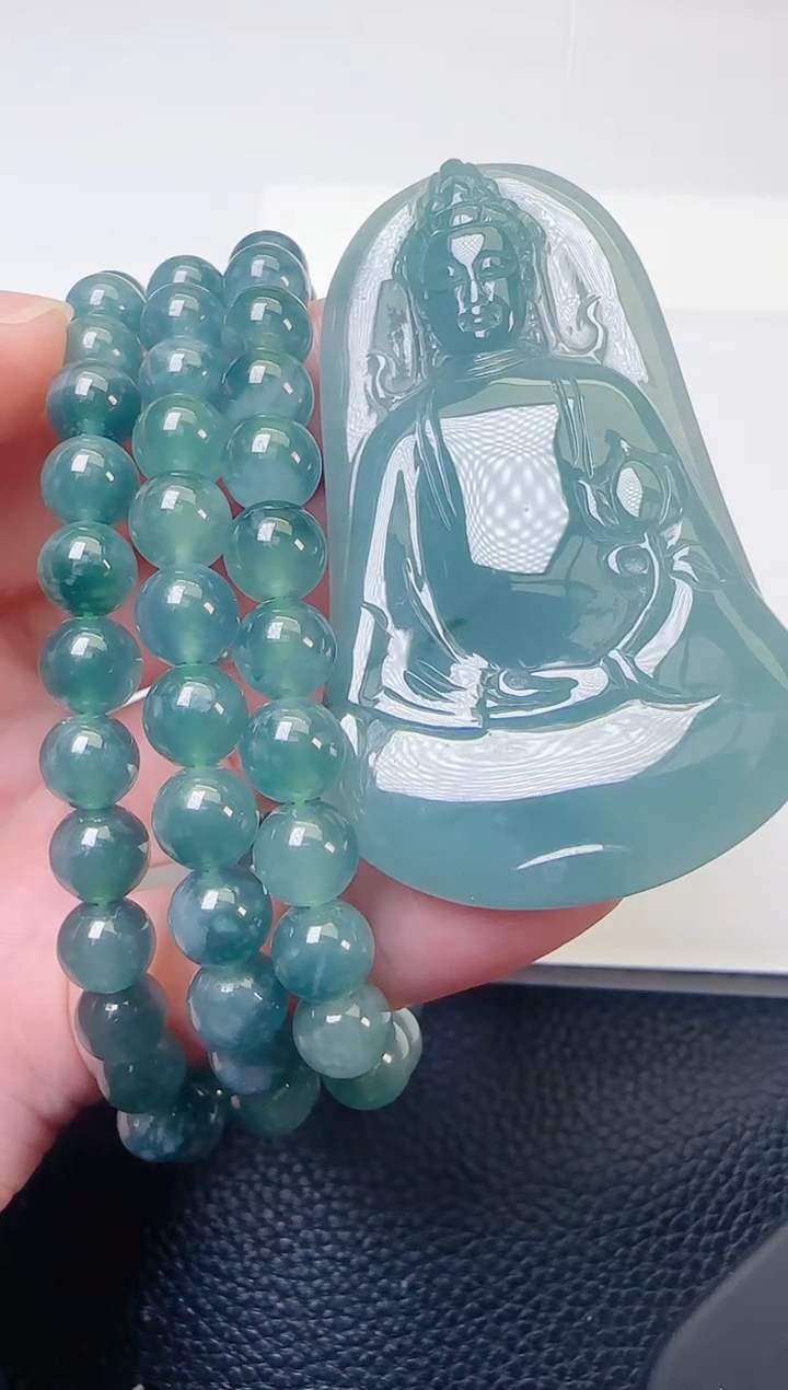 颈饰未镶嵌翡翠天然A货翡翠  多样性随机发其一