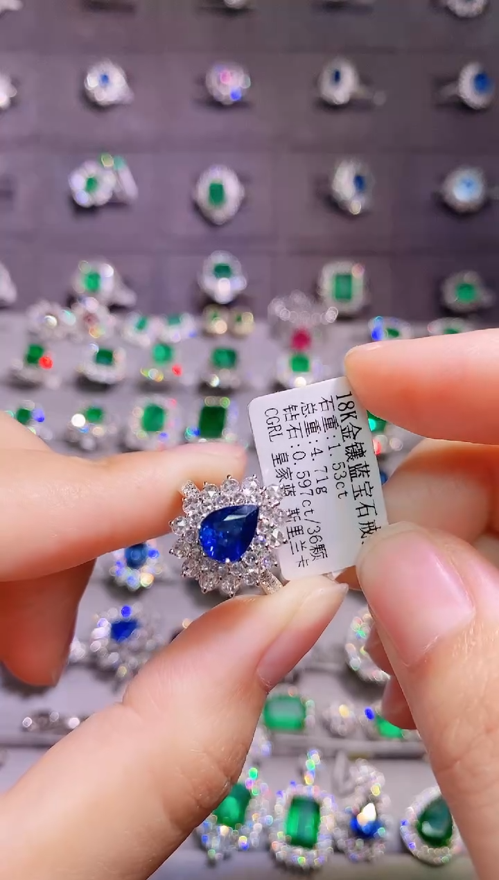 【闪购商品】蓝宝石18K金戒指18K金镶嵌1