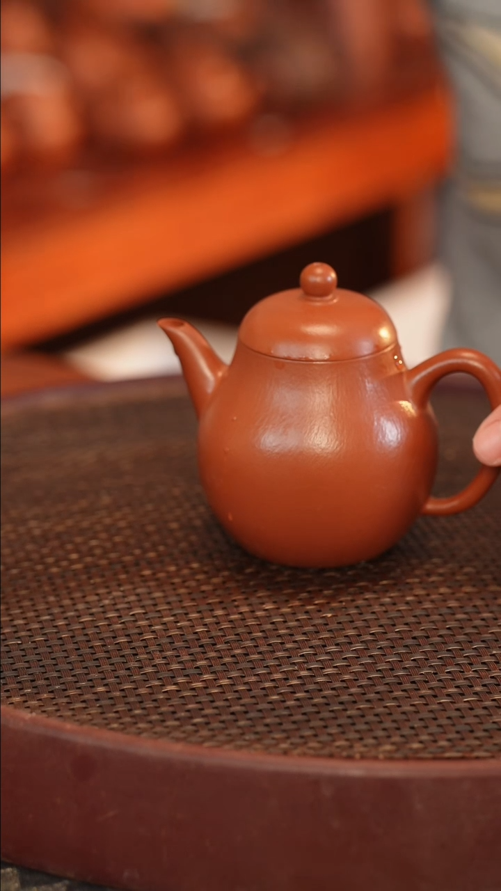 茶壶紫砂全手 220cc 大红袍 梨型
