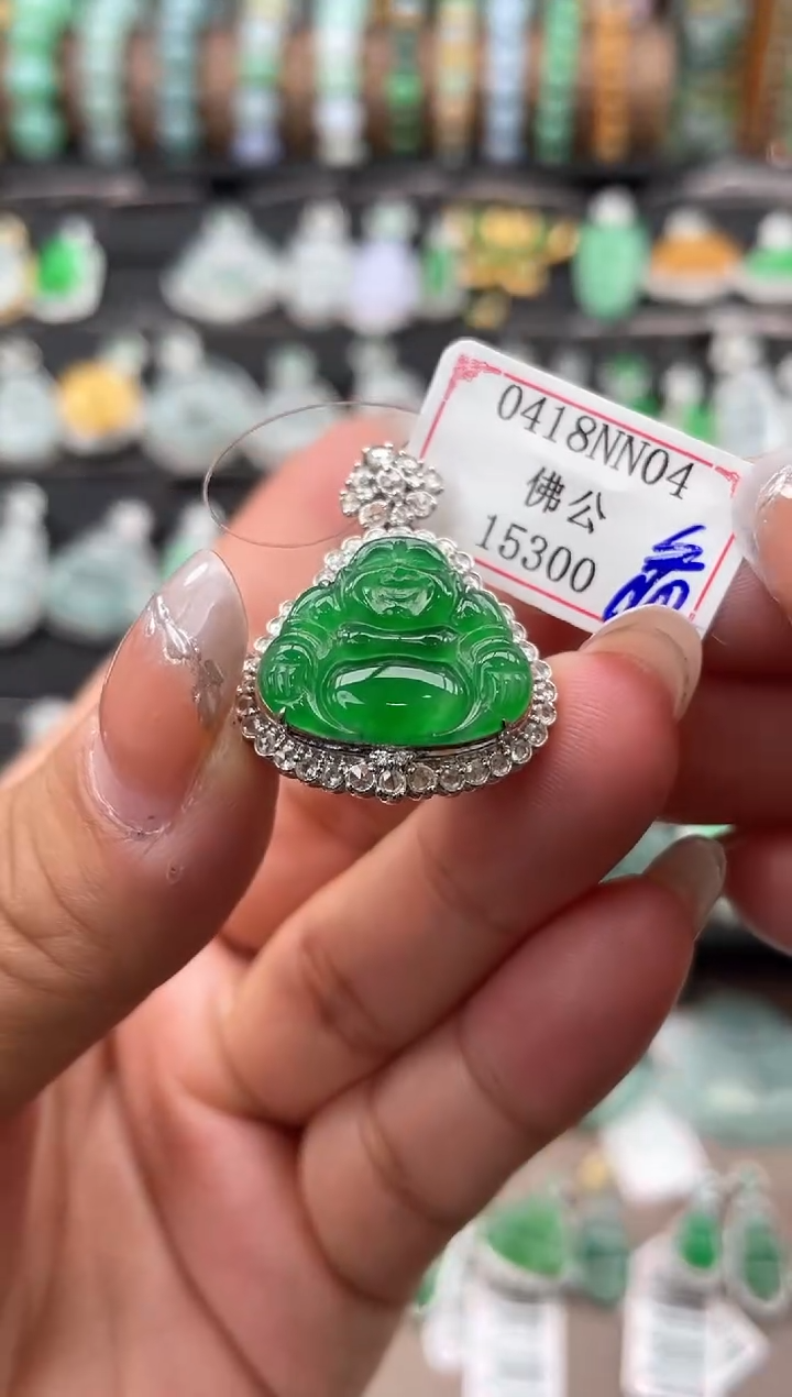 翡翠挂件18K金镶嵌0418NN04